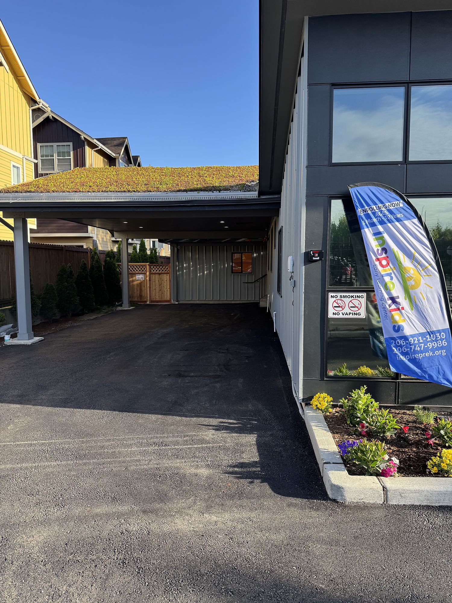 Green roof and site — From an empty lot to a licensed childcare centre.